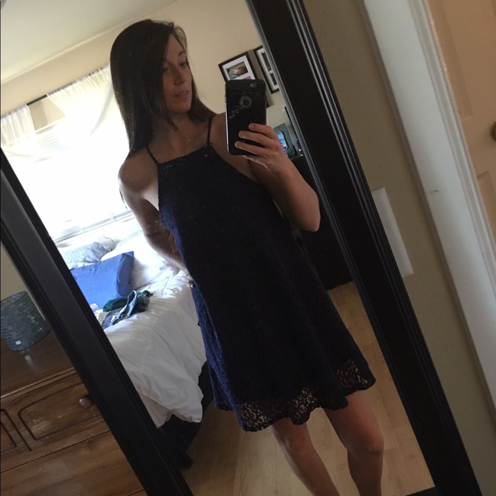 Blue lace dress